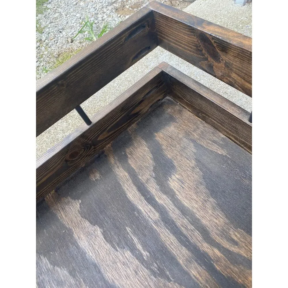 VTG XLarge dog bed solid wood raised rails daybed platform legs winter 32x21